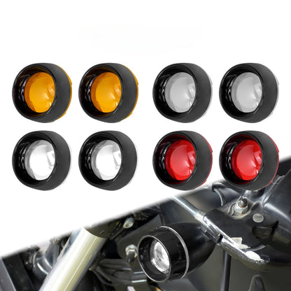 2xMotorcycle Turn Signal Indicator Light Visor Bezels Trim Ring Lens Cover For Harley Dyna Softail Touring Road Glide Sportster